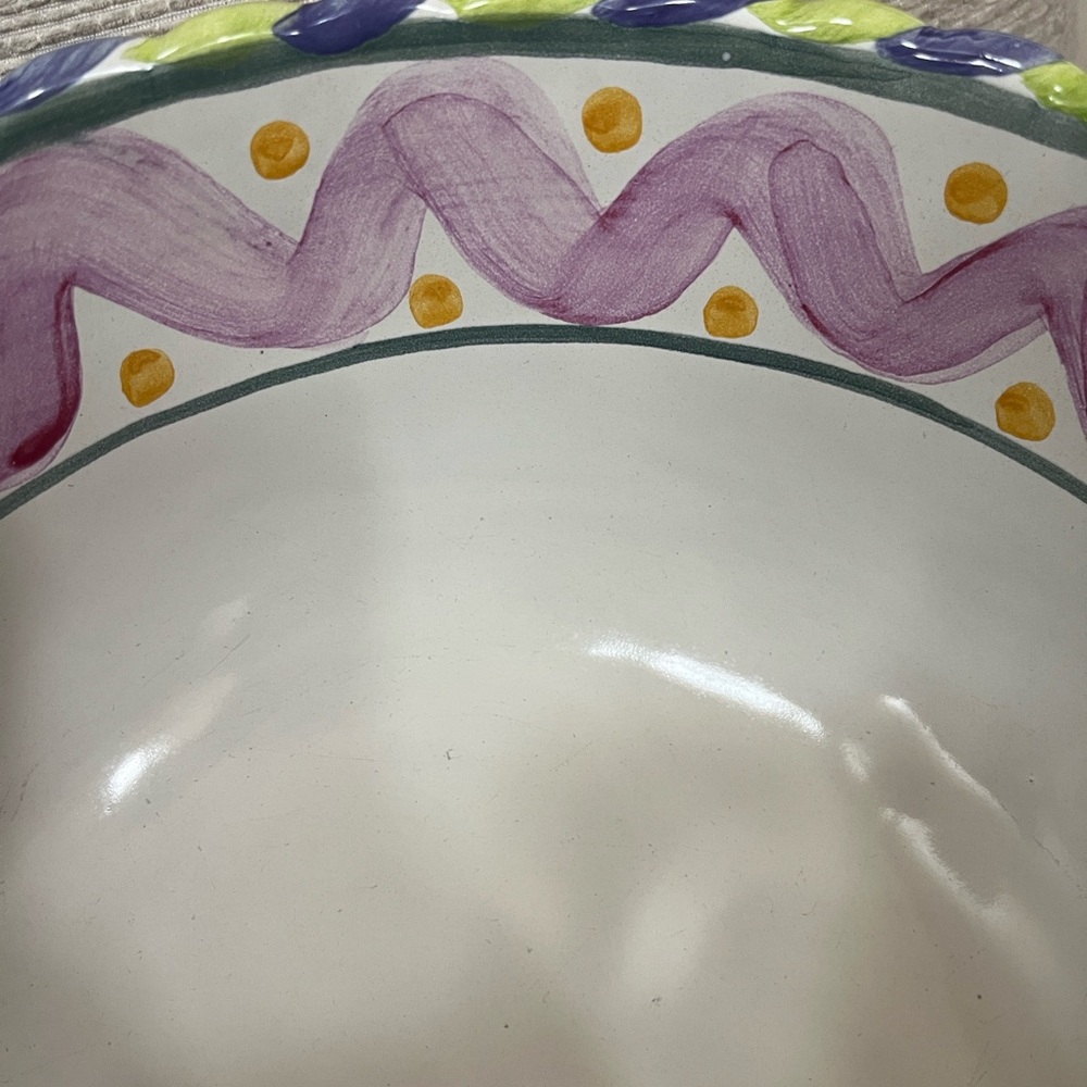 MacKenzie Childs Vintage Picadilly 9” Ceramic Mixing Bowl - Picture 5 of 7